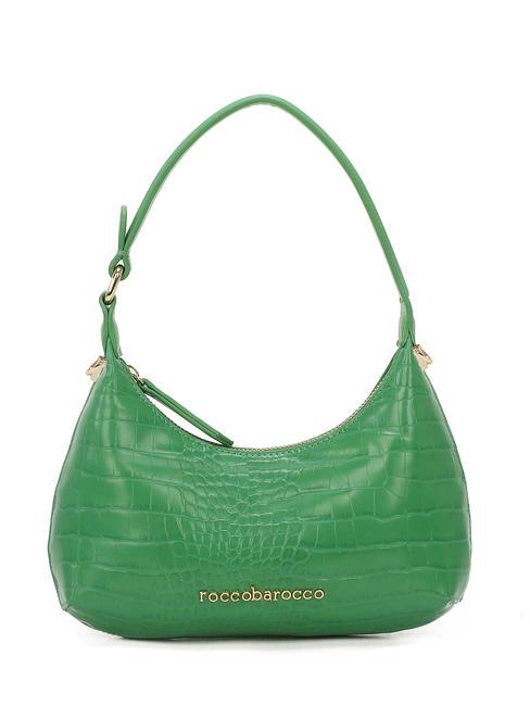 ROCCOBAROCCO DILETTA Bolso de hombro con estampado de cocodrilo verde - Bolsos Mujer