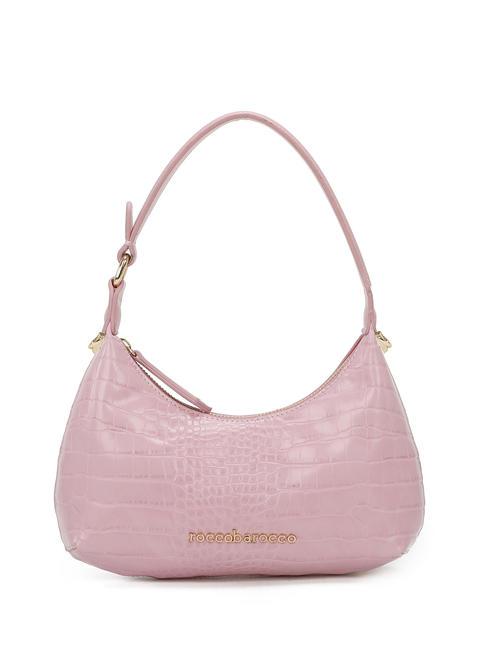 ROCCOBAROCCO DILETTA Bolso de hombro con estampado de cocodrilo rosa - Bolsos Mujer