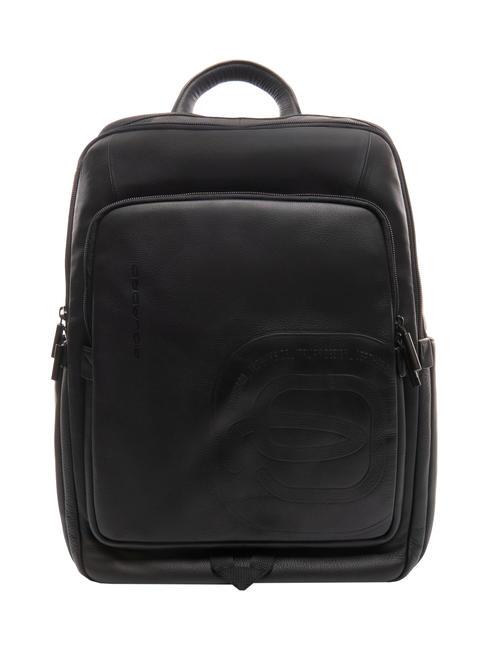 PIQUADRO S113  Mochila de cuero para portátil de 14" negro - Mochilas para portátil