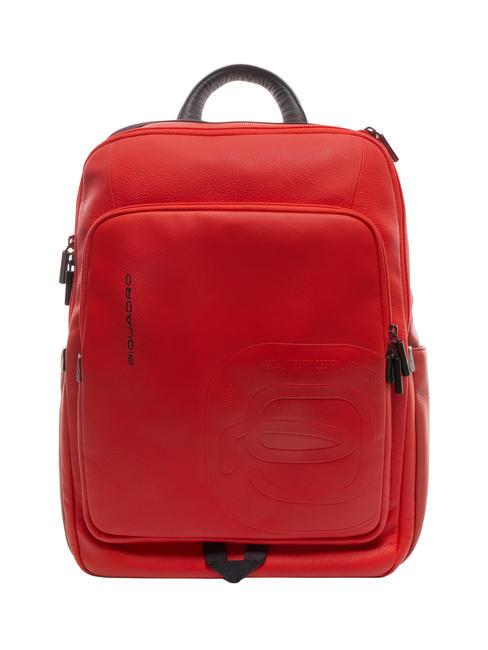 PIQUADRO S113  Mochila de cuero para portátil de 14" ROJO - Mochilas para portátil