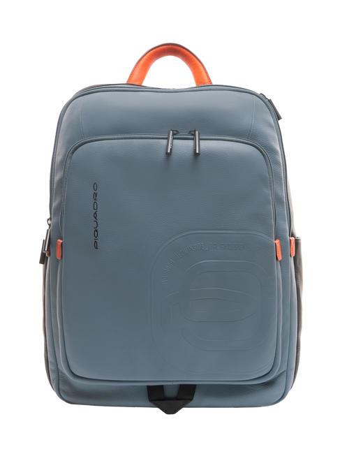 PIQUADRO S113  Mochila de cuero para portátil de 14" Gris - Mochilas para portátil