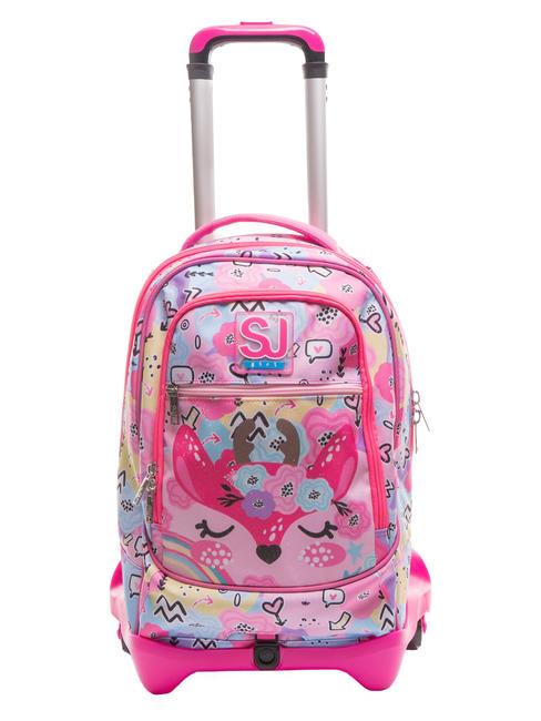 SJGANG CERVO 3WD Mochila con carro, desmontable rosa frambuesa - Mochilas con ruedas