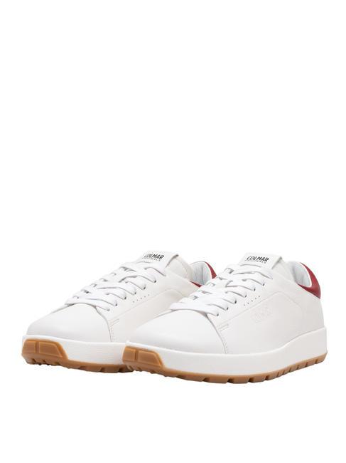 COLMAR FEYDER PREMIUM Zapatillas de piel blanco rojo - Zapatos Hombre