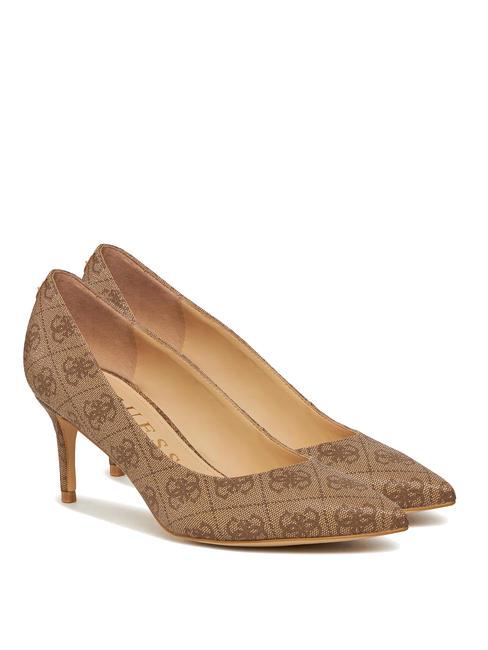 GUESS BRAVO6 zapatos de tacón con logo 4G Beige / Marrón - Zapatos Mujer