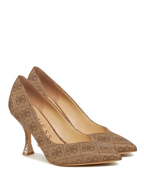 GUESS BYNOW2 Zapatos de salón con logo en toda la prenda Beige / Marrón - Zapatos Mujer