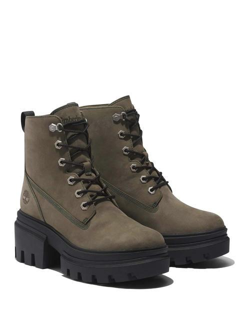 TIMBERLAND EVERLEIGH  Botines de piel verde liquen profundo - Zapatos Mujer