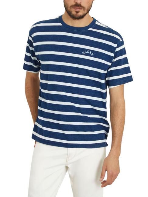 GUESS INDIGO STRIPED Camiseta de punto azul índigo/blanco st - camiseta