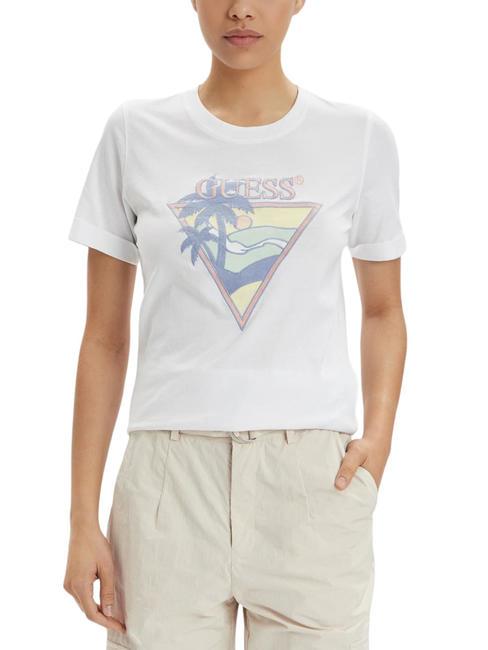 GUESS BEACH TRIANGLE Camiseta de algodón purwhite - camiseta