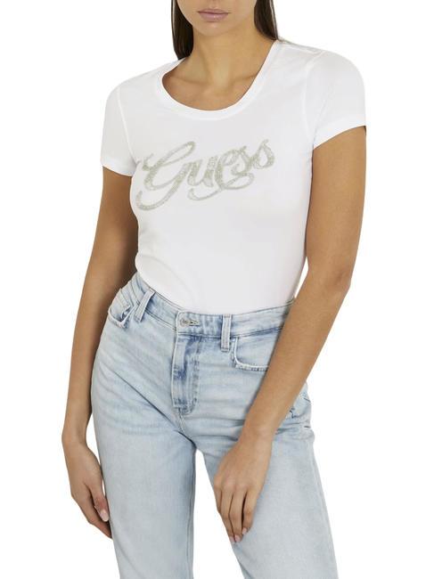 GUESS SCRIPT  Camiseta de manga corta purwhite - camiseta