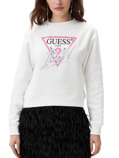 GUESS ICON Sudadera con cuello redondo purwhite - Sudaderas de mujer