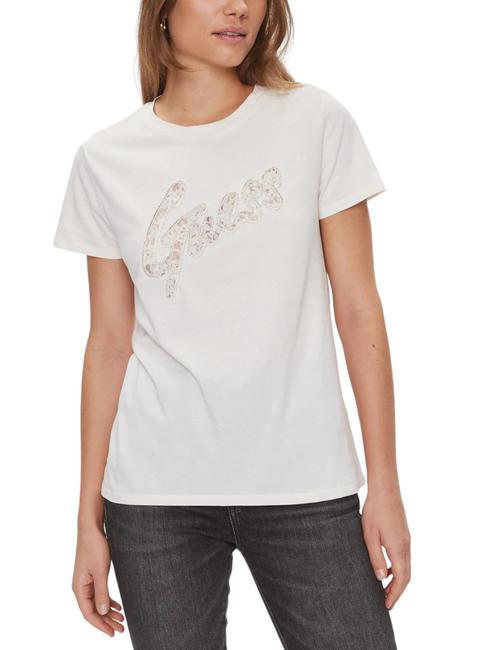 GUESS LACE Camiseta de algodón cremwhi - camiseta