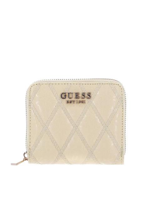 GUESS ADI Cartera pequeña con cremallera de color amarillo pálido - Carteras Mujer