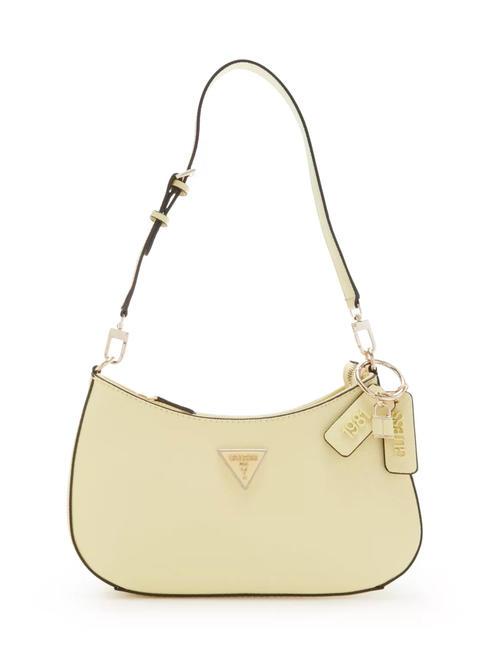 GUESS NOELLE bolso de hombro con cremallera en la parte superior de color amarillo pálido - Bolsos Mujer