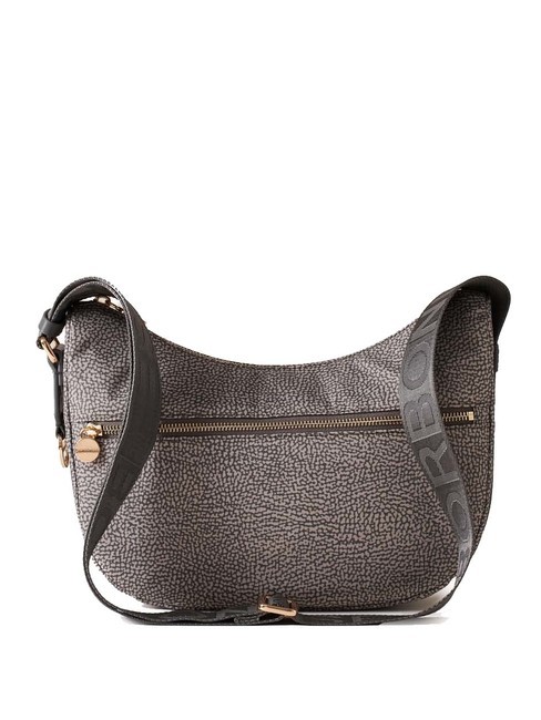 BORBONESE BORBONESO Bolso LUNA Hobo, Pequeño gris arcilla - Bolsos Mujer