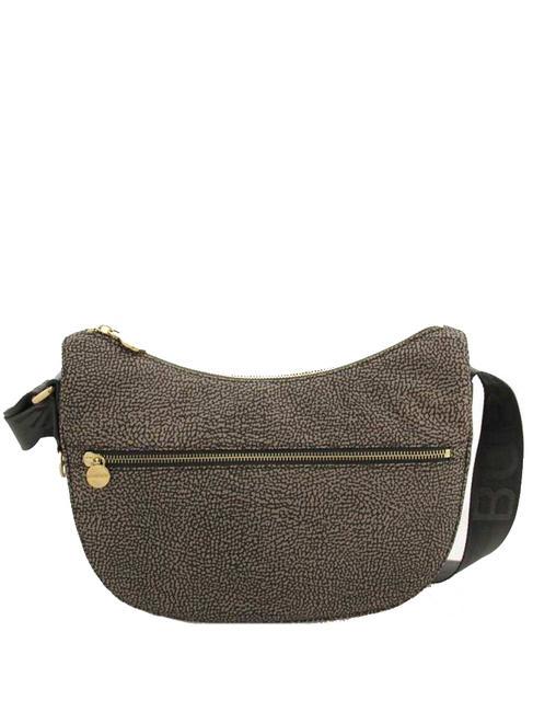 BORBONESE BORBONESO Bolso LUNA Hobo, Pequeño gris arcilla - Bolsos Mujer