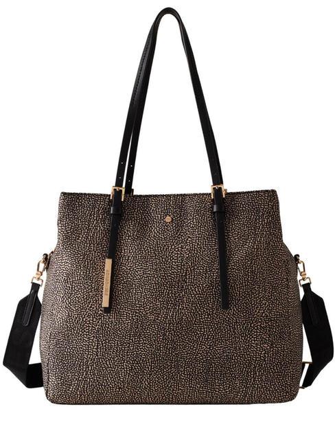 BORBONESE L'ECOLE NYLON  Bolso de hombro, con bandolera OP / NATURAL / NEGRO - Bolsos Mujer