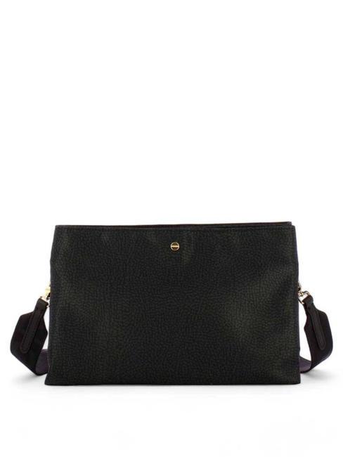 BORBONESE COLE Bolso bandolera con tres compartimentos negro oscuro - Bolsos Mujer