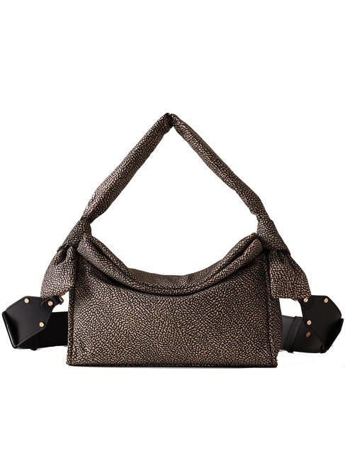 BORBONESE LOVER NYLON Bolso hobo pequeño con bandolera OP / NATURAL / NEGRO - Bolsos Mujer