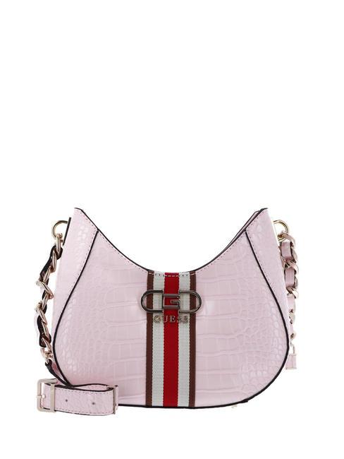 GUESS NELKA Bolso de hombro con estampado de cocodrilo Rosa palido - Bolsos Mujer