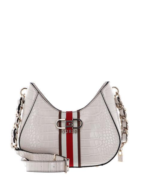 GUESS NELKA Bolso de hombro con estampado de cocodrilo STONE - Bolsos Mujer