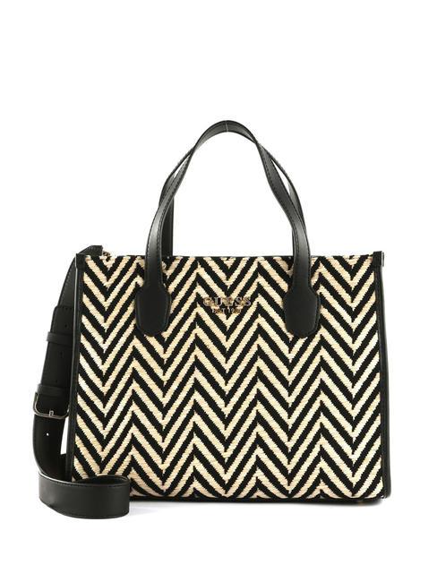 GUESS SILVANA 2 Bolso de rafia con bandolera NEGRO - Bolsos Mujer