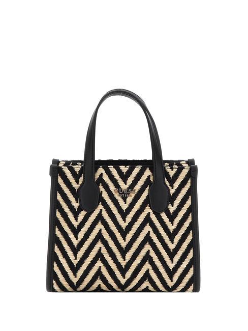 GUESS SILVANA 2 Bolso mini de rafia con bandolera NEGRO - Bolsos Mujer