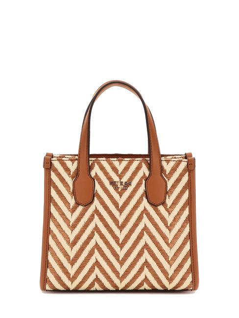 GUESS SILVANA 2 Bolso mini de rafia con bandolera COGNAC - Bolsos Mujer