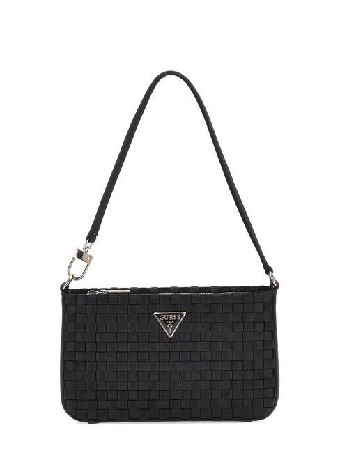 GUESS TWILLER Bolso de hombro mini tejido NEGRO - Bolsos Mujer