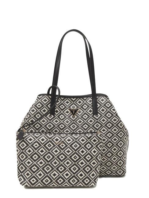 GUESS VIKKY LL Bolso tote de rafia con clutch NEGRO - Bolsos Mujer