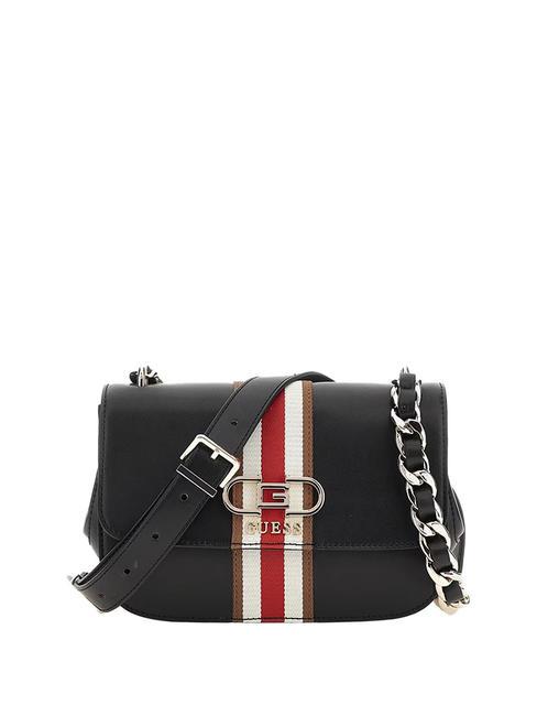 GUESS NELKA Bolso pequeño con solapa para el hombro NEGRO - Bolsos Mujer