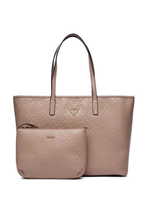 GUESS POWER PLAY Bolso shopping al hombro logotipo de palo de rosa - Bolsos Mujer