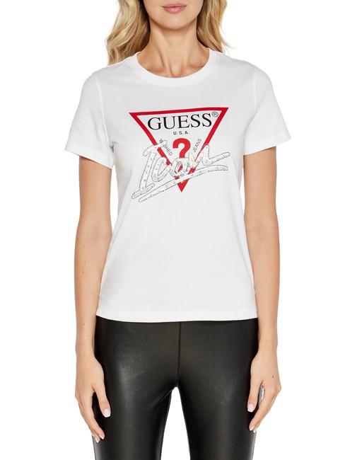 GUESS ICON Camiseta de algodón purwhite - camiseta