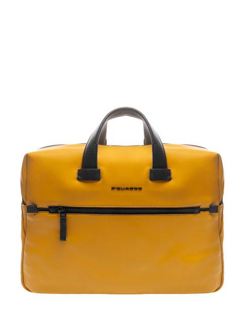 PIQUADRO LINE Maletín para PC 14 "/ iPad 10,5" amarillo - Maletines de Trabajo