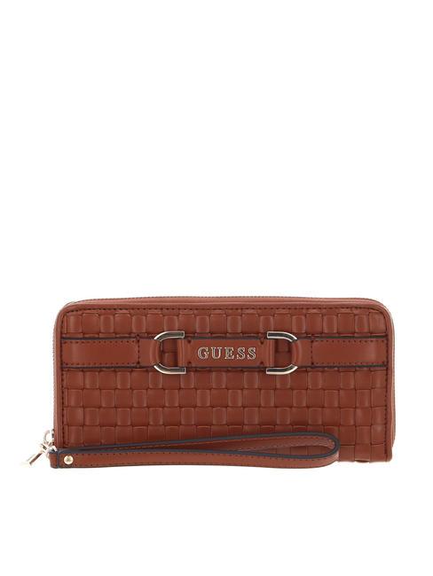 GUESS MAJKA Cartera con cremallera COGNAC - Carteras Mujer