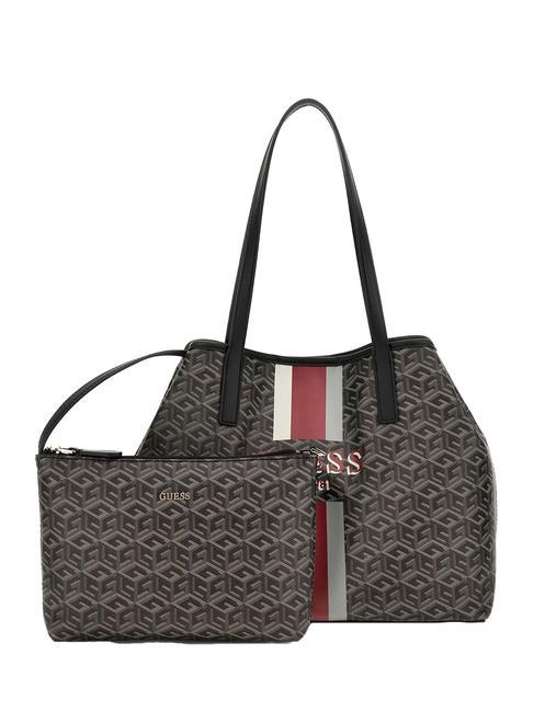 GUESS VIKKY II Bolso tote de hombro con clutch logotipo de carbón - Bolsos Mujer