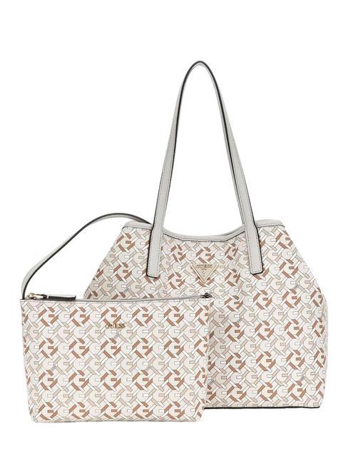 GUESS VIKKY  Bolsa de hombro logotipo múltiple gris - Bolsos Mujer