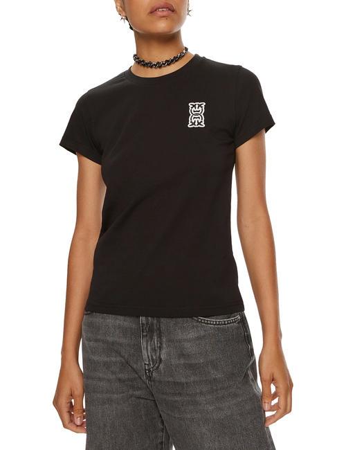 PINKO BUSSOLOTTO  Camiseta de algodón limusina negra - camiseta