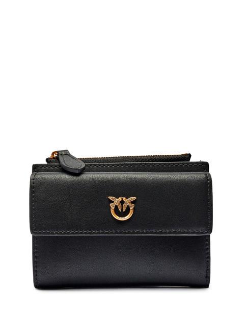 PINKO COMPACT  Cartera de mujer negro-oro antiguo - Carteras Mujer