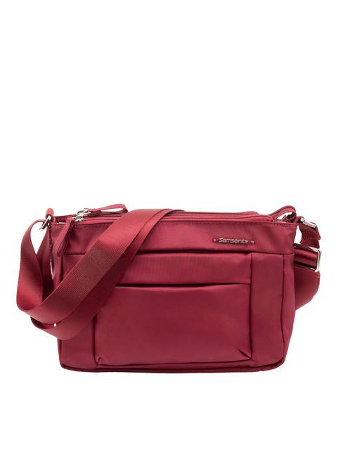 SAMSONITE MOVE 4.0 Bolso bandolera pequeño con 3 cremalleras ROJO GRANATE - Bolsos Mujer