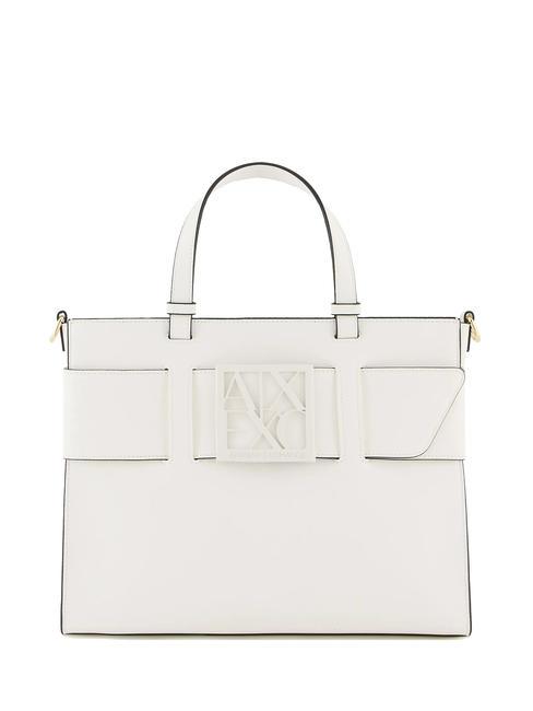 ARMANI EXCHANGE A|X BUCKLE Comprador de mano, con bandolera blanco óptico - Bolsos Mujer