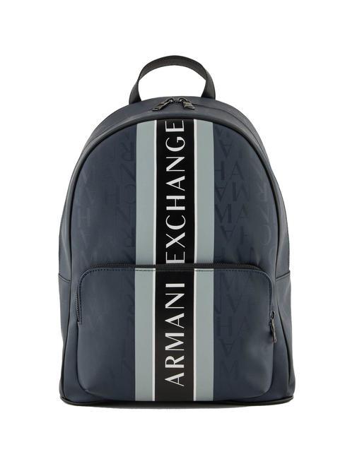 ARMANI EXCHANGE LOGO PRINT Mochila para portátil de 13" azul marino/gris espejismo - Mochilas para portátil