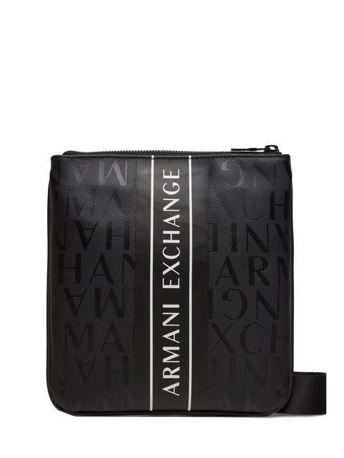 ARMANI EXCHANGE LOGO ALL OVER bolso plano negro Negro - Bandoleras Hombre