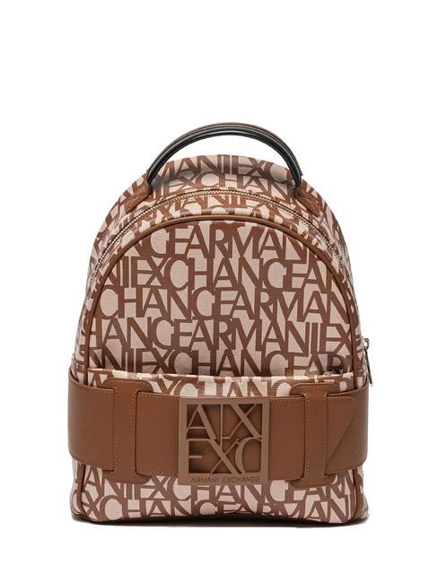 ARMANI EXCHANGE LOGO ALL OVER Mochila blanco roto/cuero - Bolsos Mujer