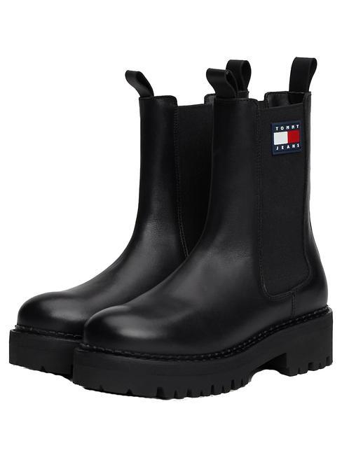 TOMMY HILFIGER TOMMY JEANS Urban Chelsea Botines de piel NEGRO - Zapatos Mujer