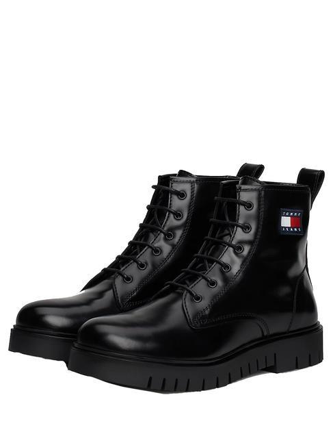 TOMMY HILFIGER TOMMY JEANS Lace Up Botines de piel NEGRO - Zapatos Mujer