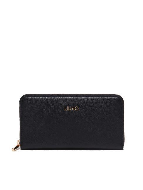 LIUJO EUTHALIA Cartera grande con cremallera alrededor NEGRO - Carteras Mujer