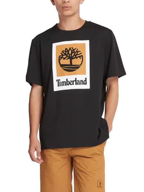 TIMBERLAND STACK LOGO Camiseta de algodón NEGRO - camiseta