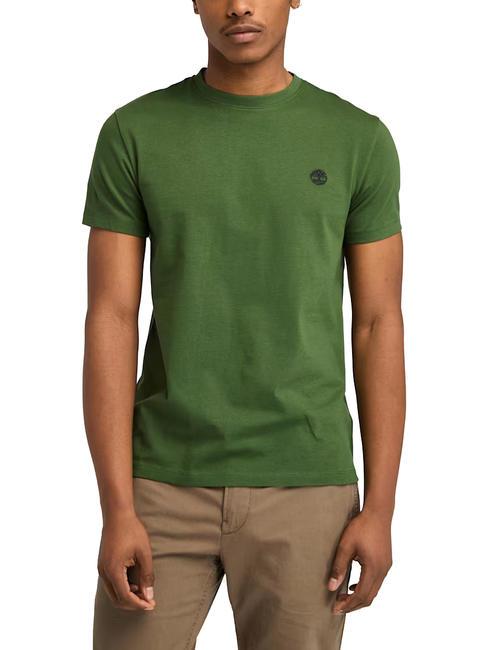 TIMBERLAND SS DUNRIVER CREW Camiseta de algodón negro/verde bosque - camiseta