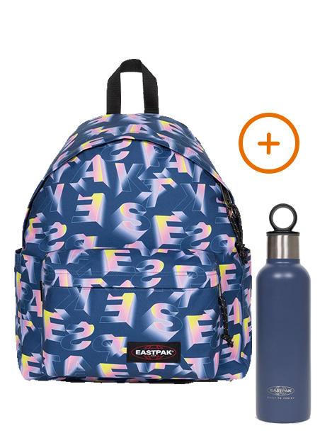 EASTPAK PADDED DAY PAK'R + SIPPER Mochila para portátil 14" + botella de agua térmica tipo bloque azul marino - Mochilas Escuela & Tiempo Libre