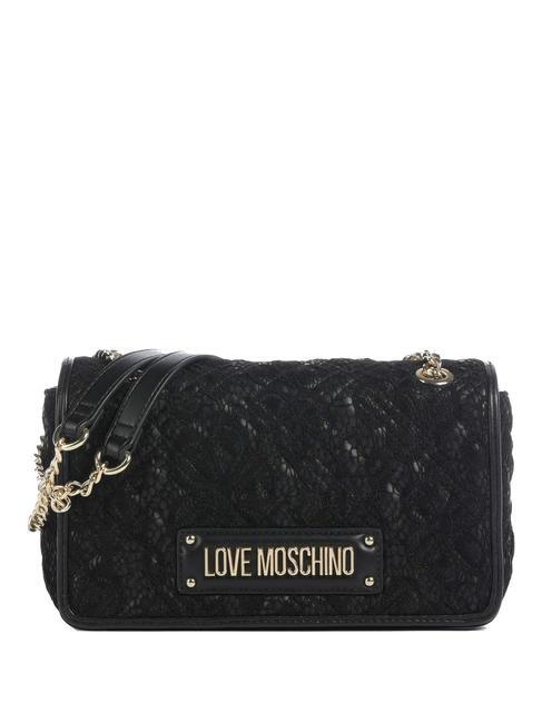 LOVE MOSCHINO QUILTED LACE  Bolsa convertible negro - Bolsos Mujer